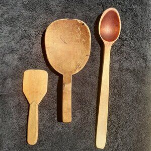 Vintage Antique Wooden Mixing Spoon Paddle Spatula Nice Patina